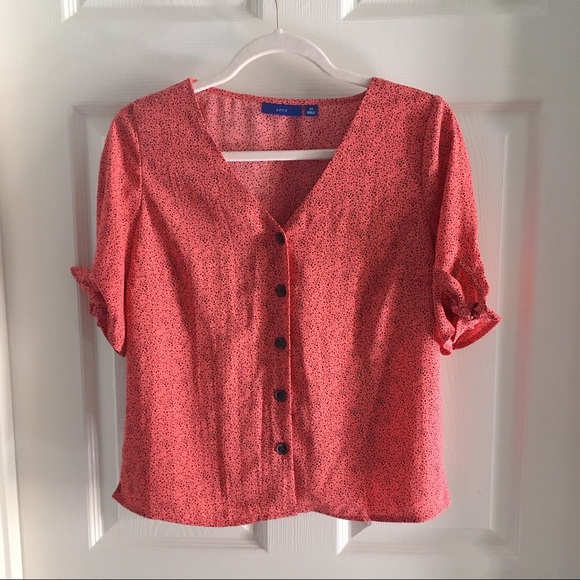 💌3/$15 APT 9. Button down polka dot blouse - Picture 1 of 4